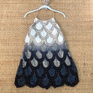 The most fun sequin dress with an open back!